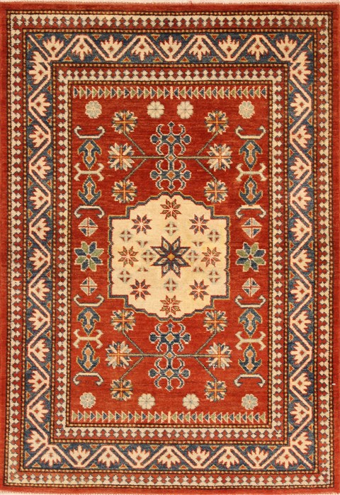 Kazak Red Hand Knotted 38 X 53 Area Rug 250-28502 Image 0