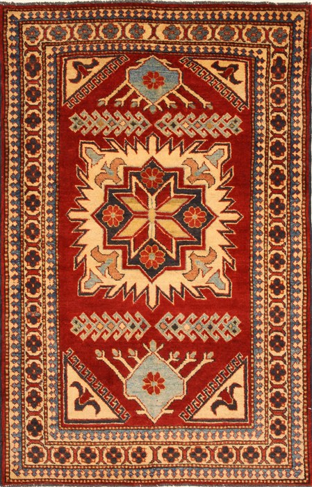 Kazak Beige Hand Knotted 36 X 56  Area Rug 250-28506 Image 0