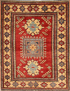 Kazak Red Hand Knotted 3'11" X 5'2"  Area Rug 250-28507