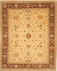 Indian Pishavar Beige Rectangle 12x15 ft Wool Carpet 28509