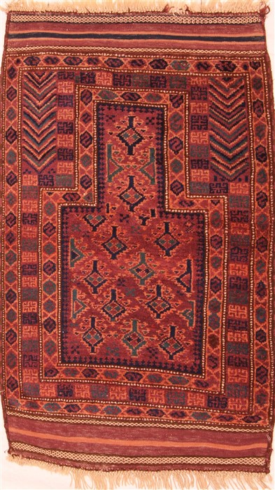 Baluch Red Hand Knotted 30 X 50 Area Rug 100-28514 Image 0