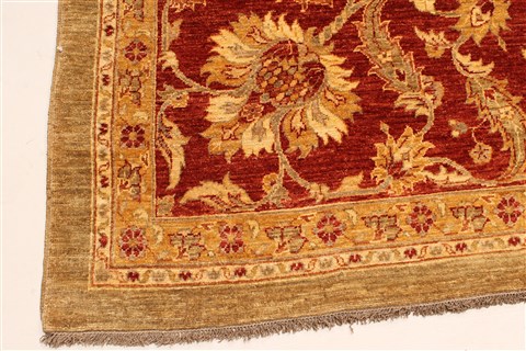Pishavar Beige Hand Knotted 121 X 174 Area Rug 250-28517 Image 1