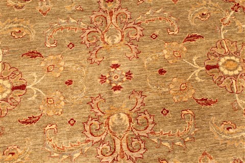 Pishavar Beige Hand Knotted 121 X 174 Area Rug 250-28517 Image 2