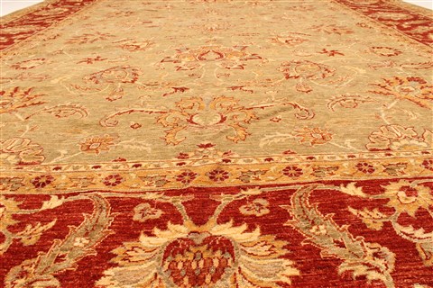 Pishavar Beige Hand Knotted 121 X 174 Area Rug 250-28517 Image 4