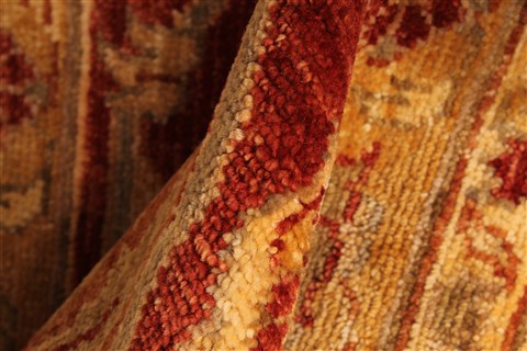 Pishavar Beige Hand Knotted 121 X 174 Area Rug 250-28517 Image 9