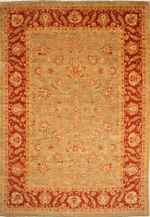 Pishavar Beige Hand Knotted 121 X 174 Area Rug 250-28517 Image 0