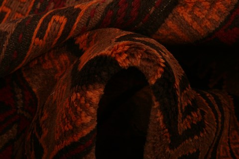Baluch Orange Hand Knotted 211 X 49 Area Rug 253-28522 Image 1