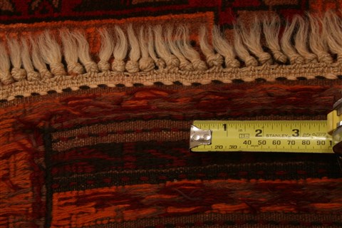 Baluch Orange Hand Knotted 211 X 49 Area Rug 253-28522 Image 3
