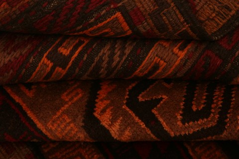 Baluch Orange Hand Knotted 211 X 49 Area Rug 253-28522 Image 4