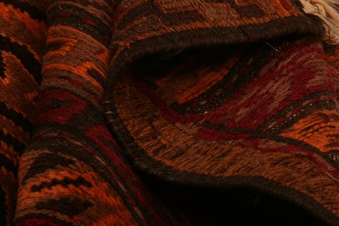 Baluch Orange Hand Knotted 211 X 49 Area Rug 253-28522 Image 5