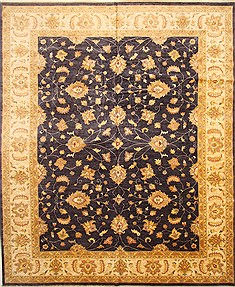 Indian Pishavar Beige Rectangle 12x15 ft Wool Carpet 28527