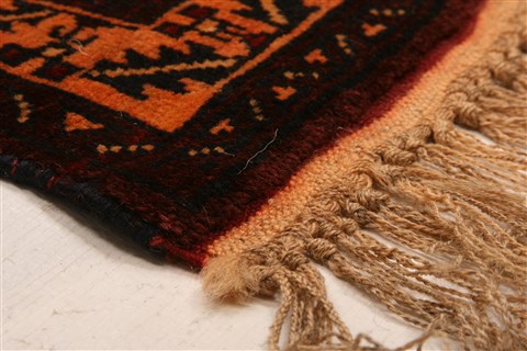 Baluch Orange Hand Knotted 31 X 48 Area Rug 253-28528 Image 2