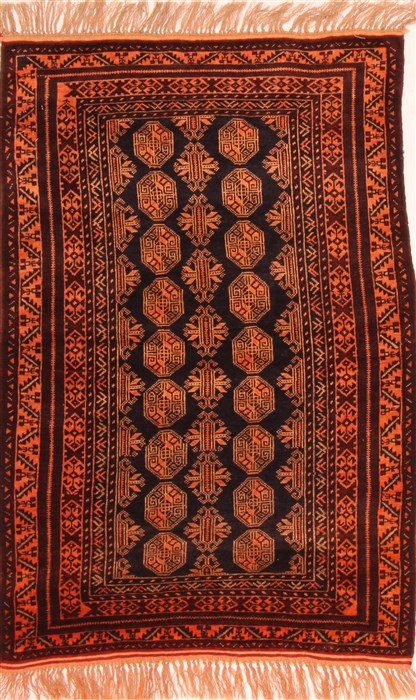 Baluch Orange Hand Knotted 31 X 48 Area Rug 253-28528 Image 0