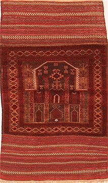 Baluch Brown Hand Knotted 3'0" X 4'7"  Area Rug 100-28532