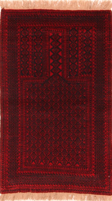 Baluch Red Hand Knotted 27 X 44  Area Rug 100-28534 Image 0