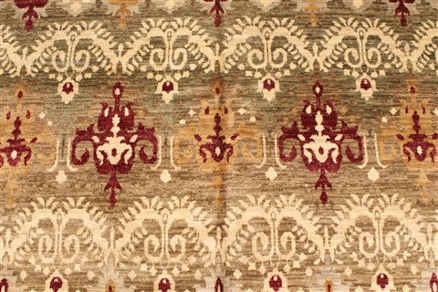 Modern Red Hand Knotted 120 X 151 Area Rug 250-28537 Image 2