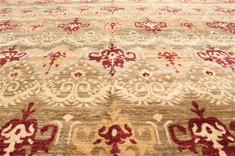 Modern Red Hand Knotted 120 X 151 Area Rug 250-28537 Image 3