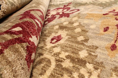 Modern Red Hand Knotted 120 X 151 Area Rug 250-28537 Image 6