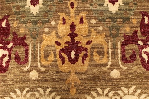 Modern Red Hand Knotted 120 X 151 Area Rug 250-28537 Image 9