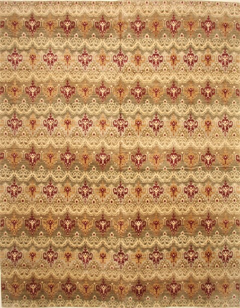 Modern Red Hand Knotted 120 X 151 Area Rug 250-28537 Image 0