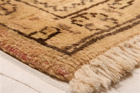 Tabriz Brown Hand Knotted 69 X 910 Area Rug 100-28538 Image 1