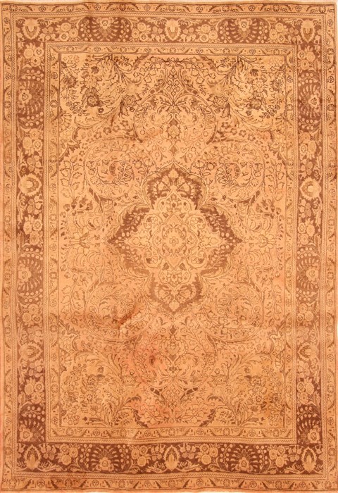 Tabriz Brown Hand Knotted 69 X 910 Area Rug 100-28538 Image 0