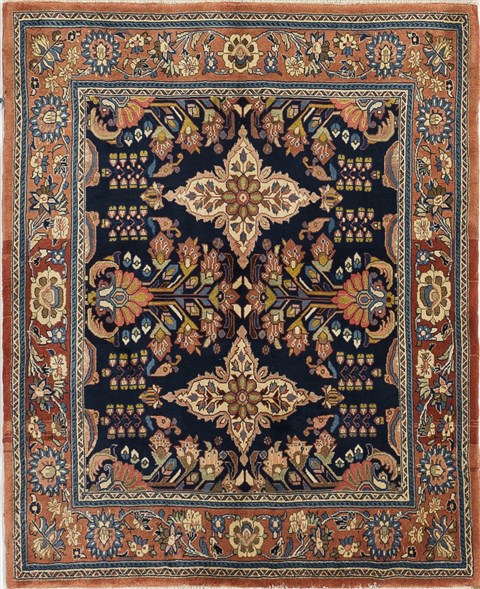 Sarab Blue Hand Knotted 44 X 54  Area Rug 500-28542 Image 0