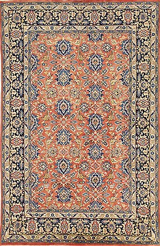 Varamin Red Hand Knotted 6'6" X 9'9"  Area Rug 500-28544
