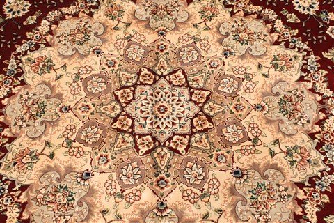 Tabriz Beige Hand Knotted 120 X 150 Area Rug 250-28552 Image 2