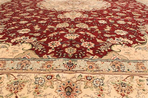 Tabriz Beige Hand Knotted 120 X 150 Area Rug 250-28552 Image 4