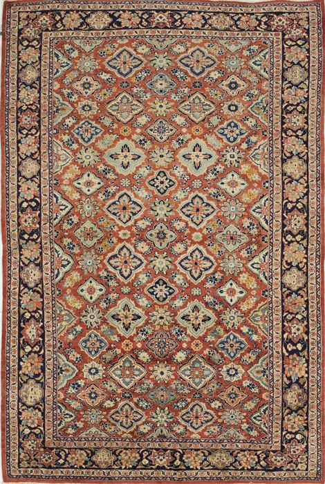 Mahal Red Hand Knotted 65 X 105  Area Rug 500-28560 Image 0
