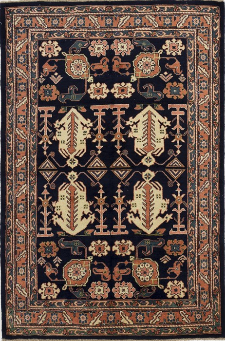 Sarouk Blue Hand Knotted 54 X 78  Area Rug 500-28561 Image 0