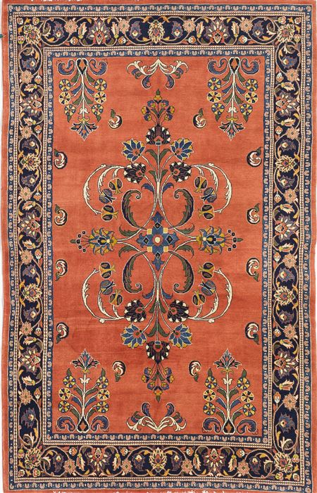 Sarouk Red Hand Knotted 52 X 83  Area Rug 500-28567 Image 0