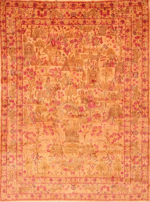 Kerman Yellow Hand Knotted 70 X 96  Area Rug 253-28571 Image 0