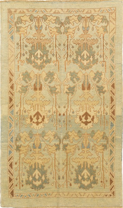 Oushak Green Hand Knotted 42 X 73  Area Rug 500-28573 Image 0