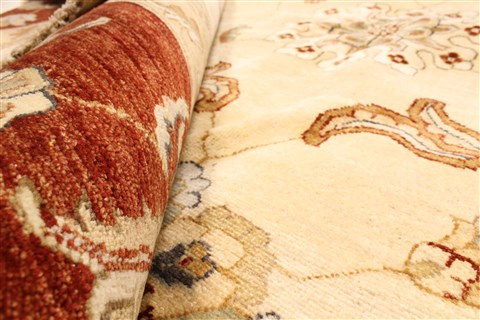 Ziegler Beige Hand Knotted 120 X 157 Area Rug 250-28574 Image 7