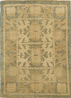 Oushak Green Hand Knotted 3'7" X 5'2"  Area Rug 500-28576
