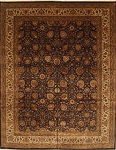Indian Kashmar Beige Rectangle 12x15 ft Wool Carpet 28578