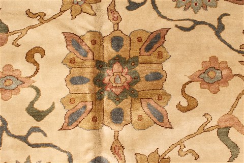 Chobi Beige Hand Knotted 126 X 165 Area Rug 250-28586 Image 2