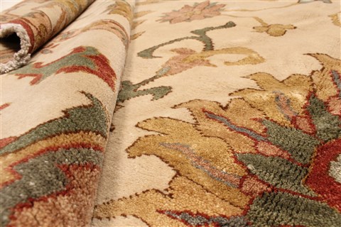 Chobi Beige Hand Knotted 126 X 165 Area Rug 250-28586 Image 7