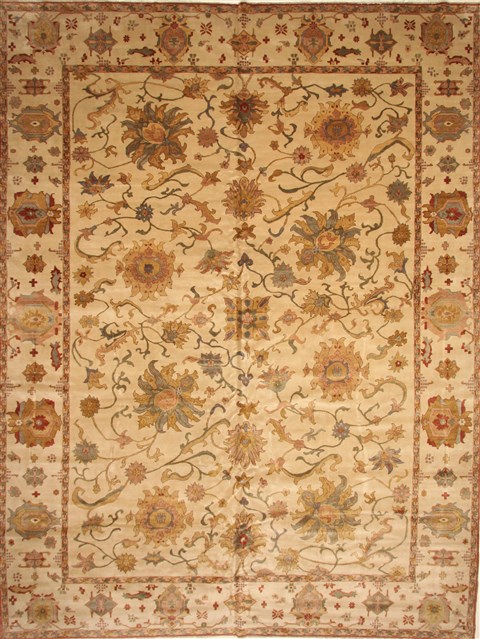 Chobi Beige Hand Knotted 126 X 165 Area Rug 250-28586 Image 0