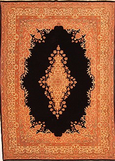 Tabriz Orange Hand Knotted 6'6" X 9'5"  Area Rug 100-28591