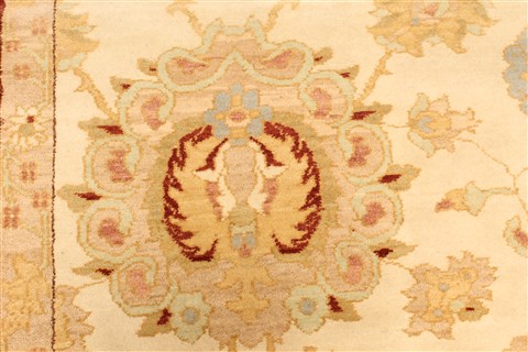 Chobi Beige Hand Knotted 123 X 149 Area Rug 250-28592 Image 12