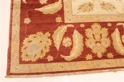 Chobi Beige Hand Knotted 123 X 149 Area Rug 250-28592 Image 1