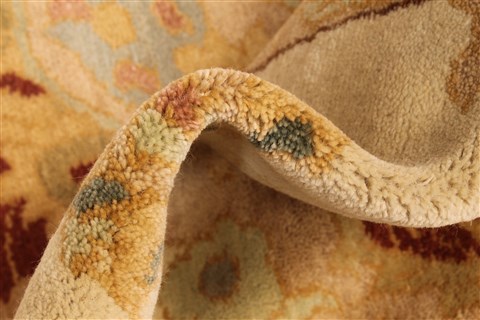 Chobi Beige Hand Knotted 123 X 149 Area Rug 250-28592 Image 8