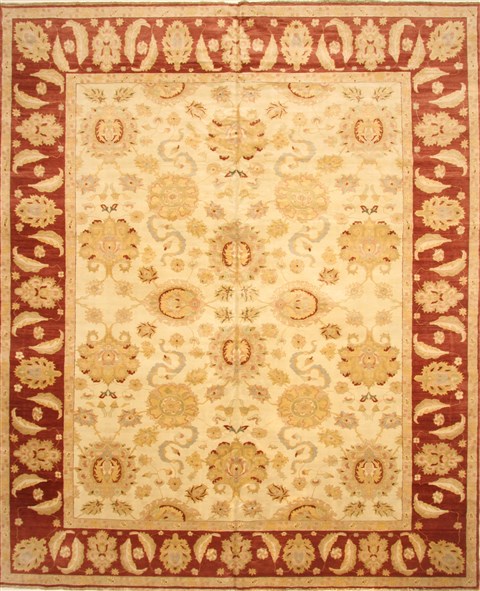 Chobi Beige Hand Knotted 123 X 149 Area Rug 250-28592 Image 0