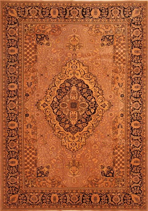 Tabriz Brown Hand Knotted 69 X 99 Area Rug 100-28595 Image 0