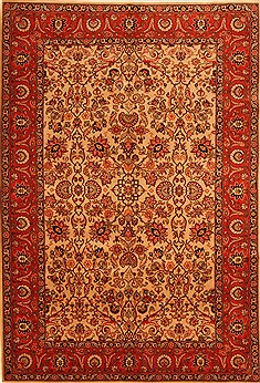 Romania Tabriz Red Rectangle 7x9 ft Wool Carpet 28600