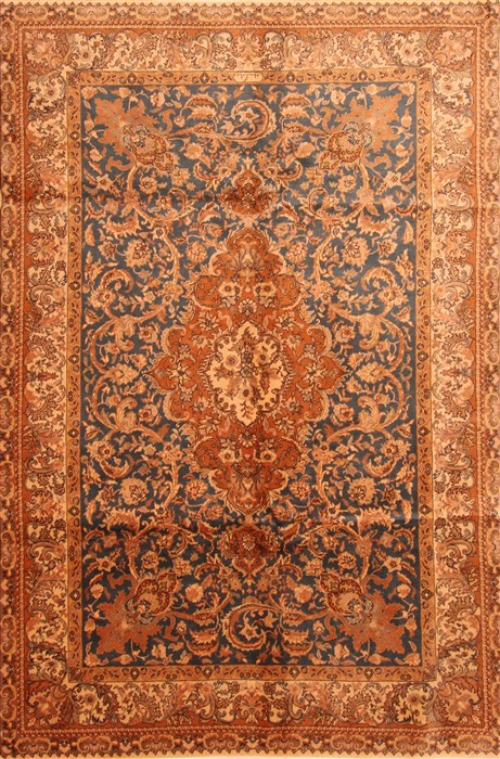 Tabriz Orange Hand Knotted 511 X 811 Area Rug 253-28602 Image 0