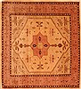 Kazak Red Square Hand Knotted 74 X 80 Area Rug 253-28603 Thumb 0